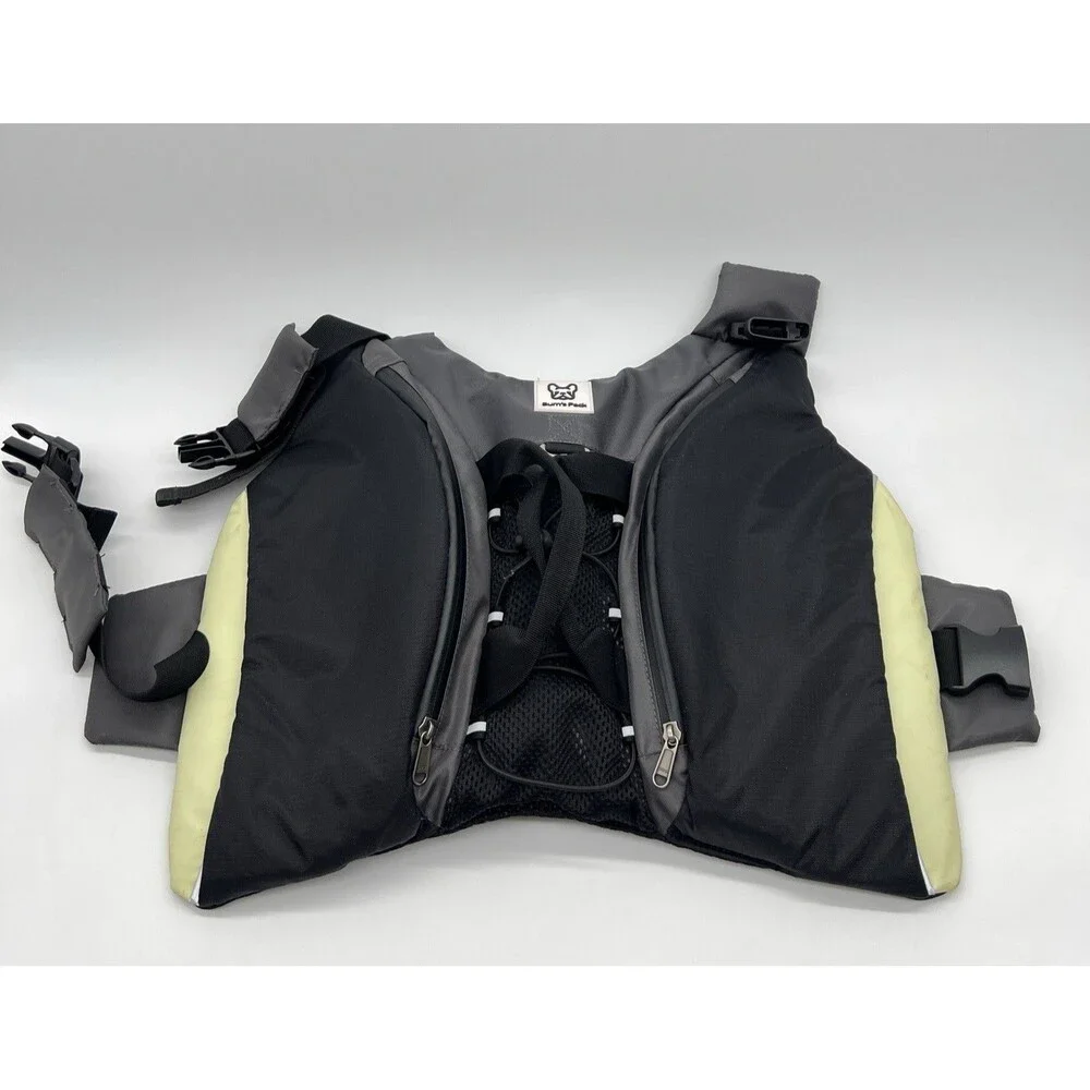Bum's Pack Black/Gray Dog Backpack Size Large Saddlebag Camping Hiking Harness